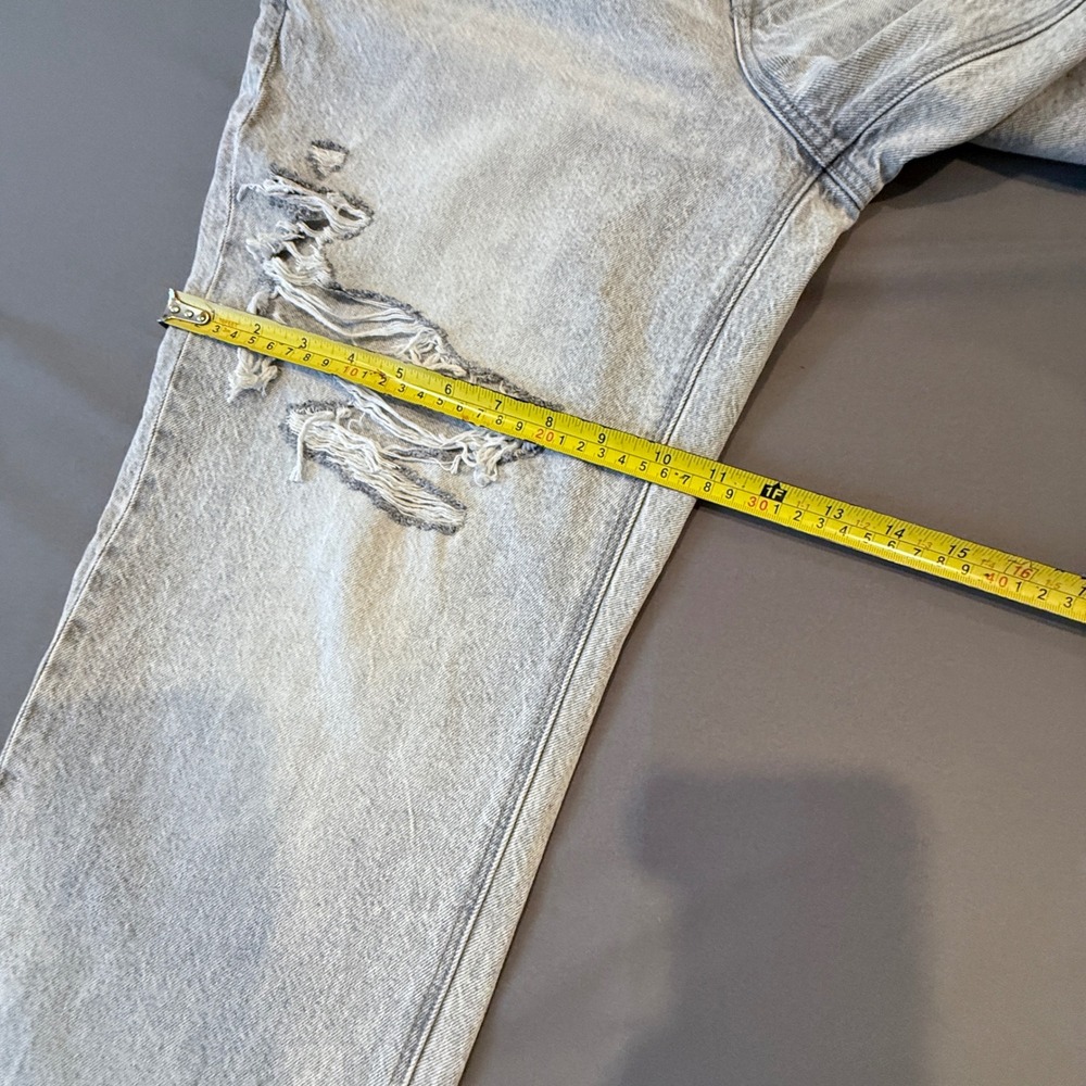 American Eagle 90s Straight Leg Jeans Size 10 Short High Rise Distressed - Picture 12 of 12